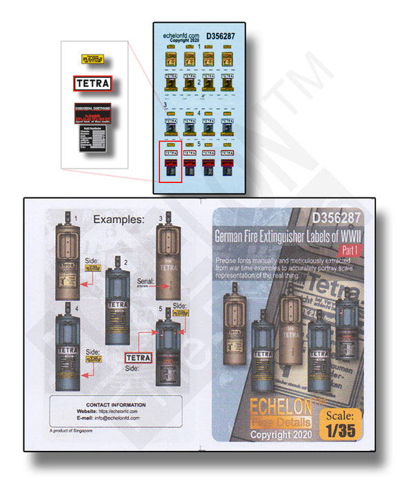 D356287 Echelon FD1/35 German Fire Extinguisher Labels of WWII (Part 1)