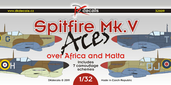 DKD32009 DK Decals1/32 Supermarine Spitfire Mk.V Aces over Africa and Malta