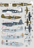 DKD48017 DK Decals 1/48 Pacific Fighters Pt.1: Warhawk, Hellcat, Airacobra, Corsair, Mustang, Thunderbolt
