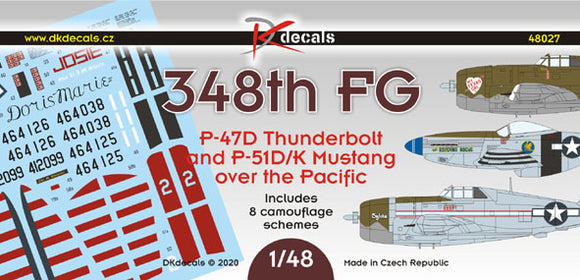 DKD48027 DK Decals 1/48 348th FG P-47s & P-51D/K over the pacific
