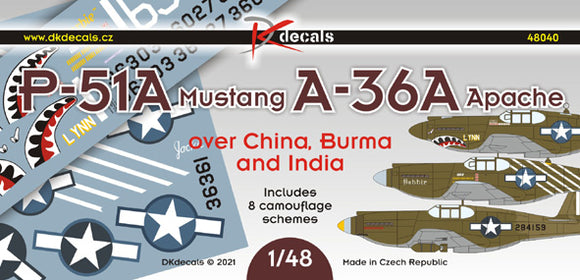 DKD48040 DK Decals 1/48 North-American P-51A/A-36A over China, Burma and India