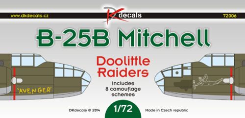 DKD72006 DK Decals 1/72  B-25 Mitchell Doolittle Raiders