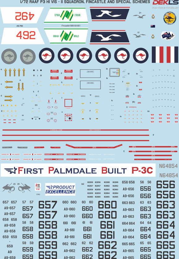 DL72003 DEKL'S 1/72 Lockheed p-3C Orion 11 SQN 1980s to Early 90s