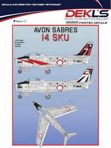 DZ48001 DEKL'S 1/48 Indonesian Avon Sabres TNI-AU SKU14 Special Marking