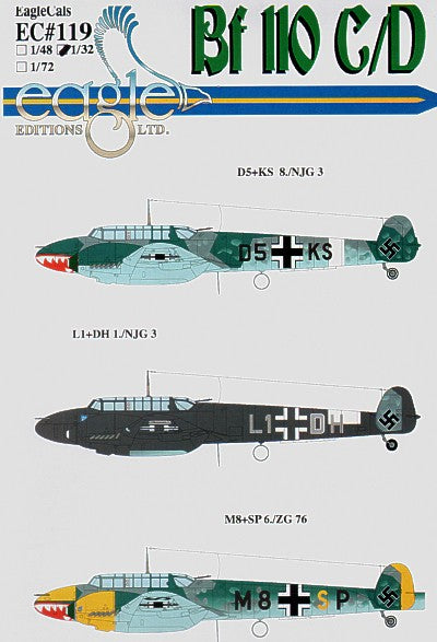 EAG32119 Eagle Cal 1/32 Messerschmitt Bf-110C/Bf-110D Part 3 (3)