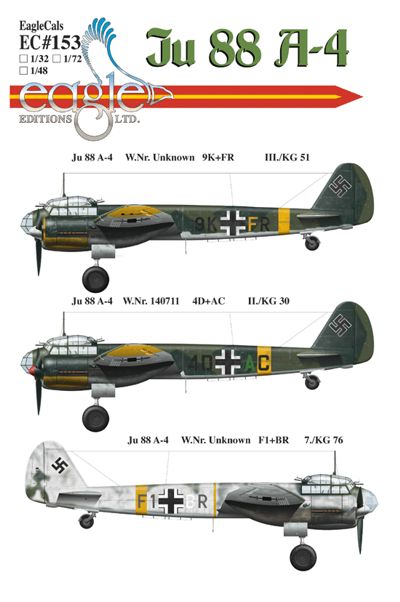 EAG48153 Eagle Cal 1/48 Junkers Ju-88A-4