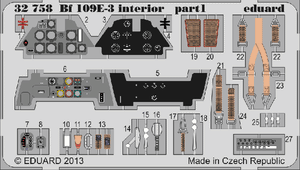 ED32758 Eduard 1/32 Bf 109E-3 interior S.A. CYBER HOBBY