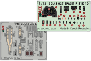 ED3DL48037 1/48 North-American P-51K-10 Mustang SPACE 3D Decals instruments 1/48 (designed to be used with Eduard kits)