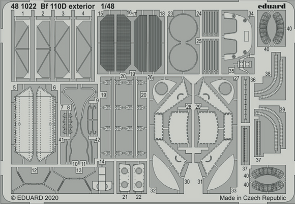 ED481022 Eduard 1/48 BF 110D Exterior  (Dragon)