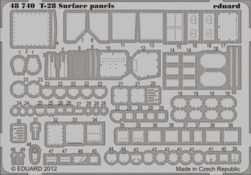 ED48740 Eduard 1/48 North-American T-28B Trojan surface panels (self adhesive) (Roden kits)