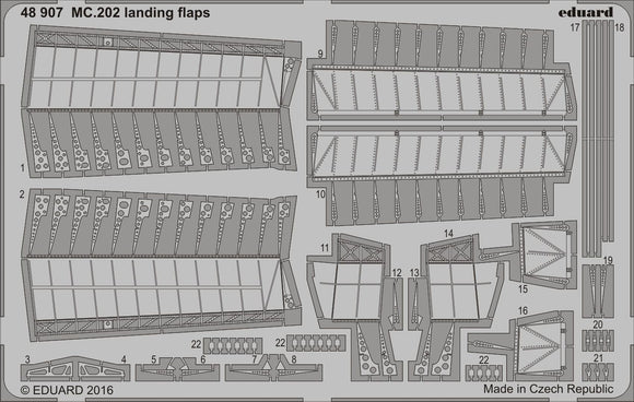 ED48907 Eduard 1/48 Macchi C.202 'Folgore' landing flaps (Eduard and Hasegawa kits)