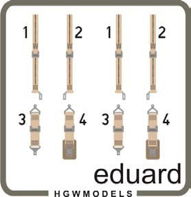 ED49087 Eduard 1/48 seatbelts USN WWII beige SUPERFABRIC