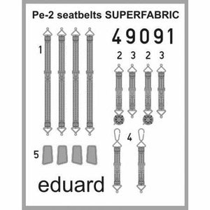 ED49091 Eduard 1/48 Pe-2 seatbelts SUPERFABRIC (Zvezda)