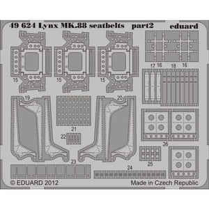 ED49624 1/48 Westland Lynx Mk.88 Seatbelts Set for Airfix kit (2 PE Sheets)