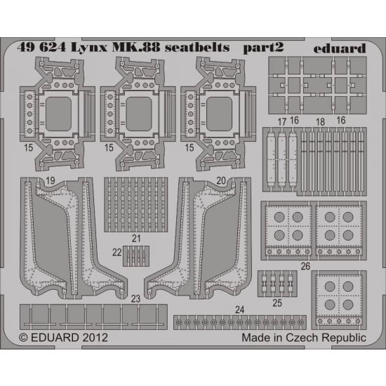 ED49624 1/48 Westland Lynx Mk.88 Seatbelts Set for Airfix kit (2 PE Sheets)