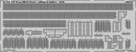 ED53155 Eduard 1/350 USS New Texas BB-35 pt 2 - railings & ladders 1/350 (Trumpeter kits)
