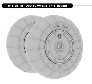 ED648158 Eduard 1/48 Messerschmitt Bf-109G-10 wheels (designed to be used with Eduard kits)