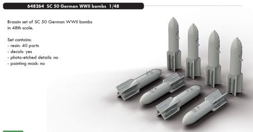 ED648264 Eduard 1/48 8 x German bombs SC-50