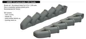 ED648588 Eduard 1/48 Ilyushin Il-2 exhaust stacks (Tamiya kits)