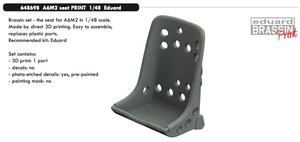 ED648698 Eduard 1/48 Mitsubishi A6M2 Zero seat 3D PRINTED (designed to be used with Eduard kits)[TORA TORA TORA]