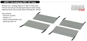 Eduard Brassin ED648783 1/48 Lockheed P-38J Lightning landing flaps 3D PRINTED 1/48 (designed to be used with Tamiya kits)