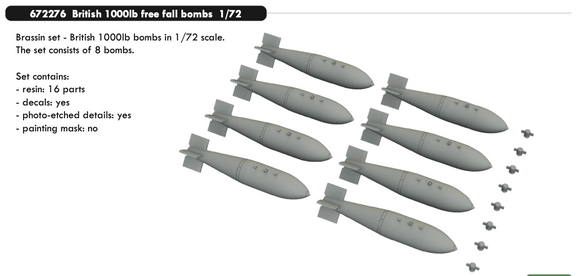 ED672276 British 1000lb free fall bombs 1/72