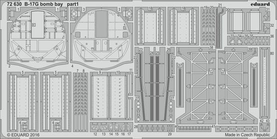 ED72630 Eduard 1/72 Boeing B-17G Flying Fortress (for 2016 mould) bomb bay (designed to be used with Airfix kits)