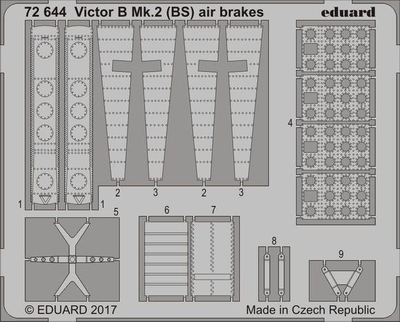ED72644 Eduard 1/72 Handley-Page Victor B.2/K.2 air brakes (Airfix kits)