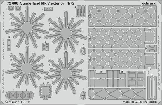 ED72688 Eduard 1/72 Short Sunderland Mk.V exterior including engine details (Special Hobby Kits)