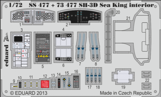 ED73477 Eduard 1/72 SH-3D Sea King interior (Cyber Hobby)