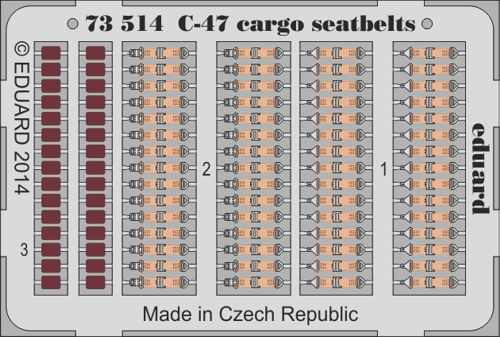 ED73514 Eduard 1/72 Douglas C-47 Skytrain cargo seatbelts (Airfix AX08014 kits)