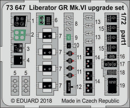 ED73647 Eduard 1/72 Consolidated B-24 Liberator GR Mk.VI upgrade set  (Eduard kits)