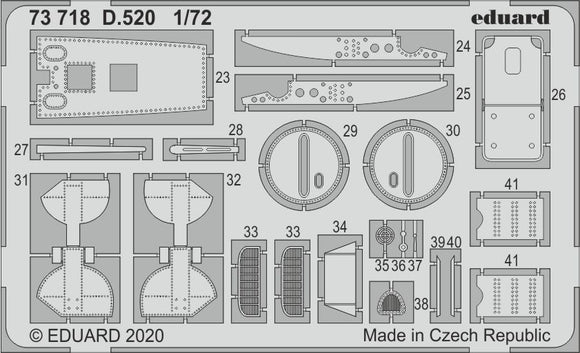 ED73718 Eduard 1/72 Dewoitine D.520 (Hasegawa and Hobby 2000 kits)