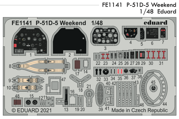 EDFE1141 Eduard 1/48 North-American P-51D-5 Mustang Weekend  (Eduard kits)