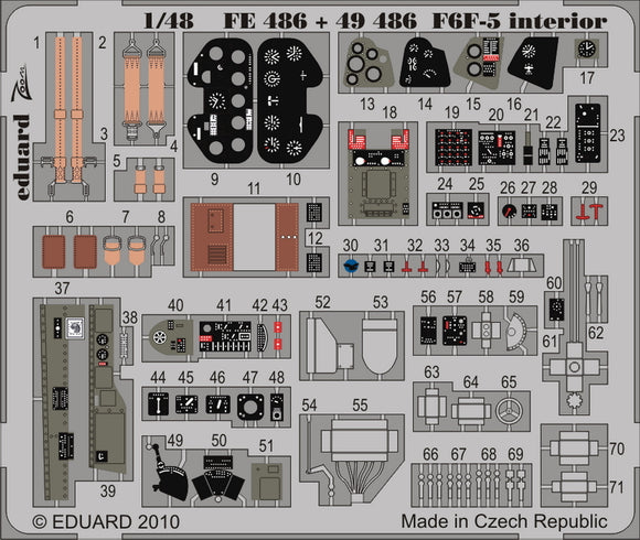 EDFE486 Eduard 1/48 F6F-5 interior  S.A. (Hobby Boss)