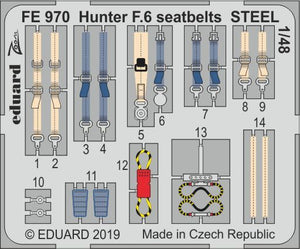 EDFE970 Eduard1/48 Hawker Hunter F.6 seatbelts STEEL (Airfix kits)