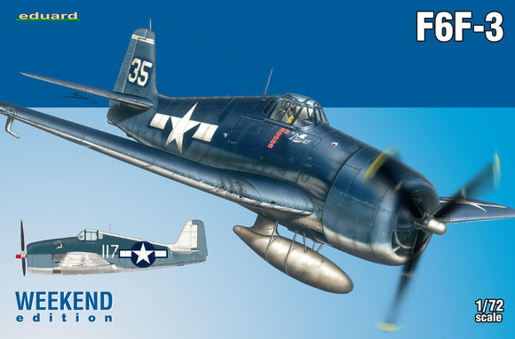 Eduard kits EDK7441 1/72 Grumman F6F-3 Hellcat Weekend edition of F6F-3 in scale. - plastic parts: Eduard - No. of decal options: 2 - decals: Eduard - PE parts: no - painting mask: no - resin parts: no