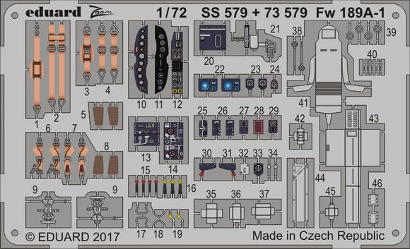 EDSS579 Eduard 1/72 Focke-Wulf Fw-189A-1  (ICM kits)