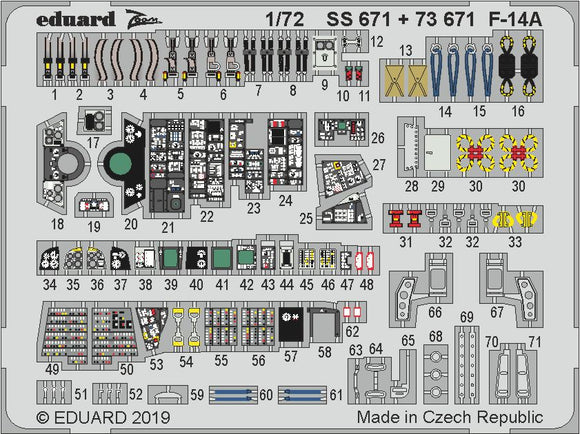 EDSS671 Eduard 1/72 Grumman F-14A Tomcat (Hobby Boss kits)