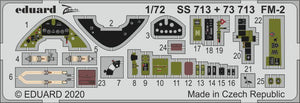 EDSS731 Eduard 1/72 General-Motors FM-2 Wildcat instrument panel, seatbelts (Arma Hobby kits)