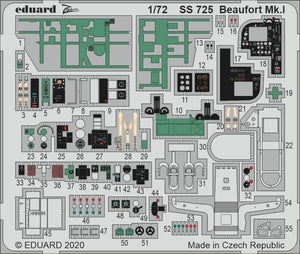 EDSS725 Eduard 1/72 Bristol Beaufort Mk.I (Airfix kits)