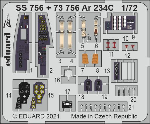 EDSS756 Eduard 1/72 Arado Ar-234C 1/72 (Dragon and Hobby 2000 kits