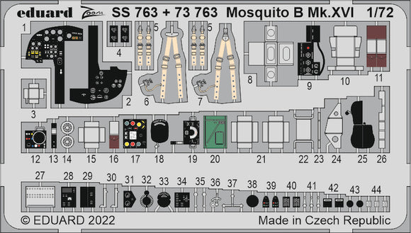 Eduard EDSS763 de Havilland Mosquito B.Mk.XVI 1/72