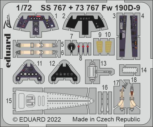 Eduard EDSS767 Focke-Wulf Fw-190D-9 1/72 (designed be used with IBG kits)
