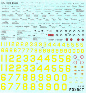 FBOT48013 Foxbot  1/48 Douglas C-47 / DC-3 Stencils