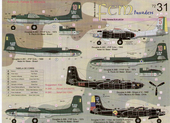 FCM72031 FCM 1/72 South American Douglas A-26 Invaders (7)