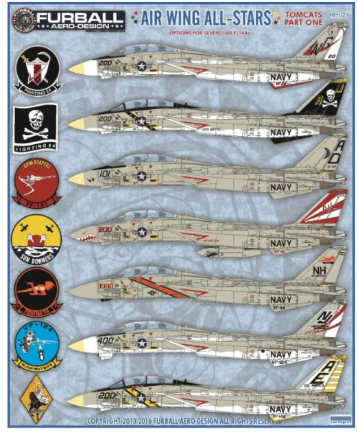 FD-48021 Furball Aero Design  1/48 Air Wing All-Stars Tomcats Pt I