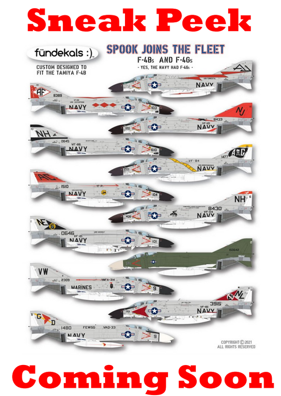 FD48000 Fundekals 1/48 SPOOK JOINS THE FLEET. F-4Bs and F-4-Gs (Tamiya  F-4B)