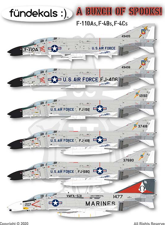 FD48033 Fundekals 1/48 FD48033 A Bunch of Spooks F110A ,F-4B ,F4C