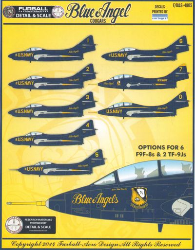FDS-4805 Furball Aero Design 1/48 Blue Angel Cougars covers the single seat and dual seat Cougars flown by the Blue Angels